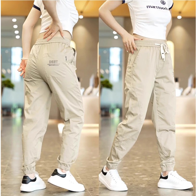 Quần Dài Thể Thao Dáng Jogger Rộng chất kaki Phong Cách Đường Phố Thời Trang Xuân Thu Cho Nam Nữ