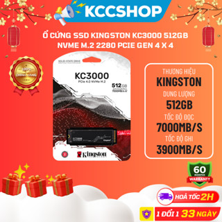 Ổ Cứng SSD Kingston KC3000 500GB 1TB NVME M.2 2280 PCIE GEN 4 X 4 (ĐỌC 7000MB/S, GHI 6000MB/S)-(SKC3000S)
