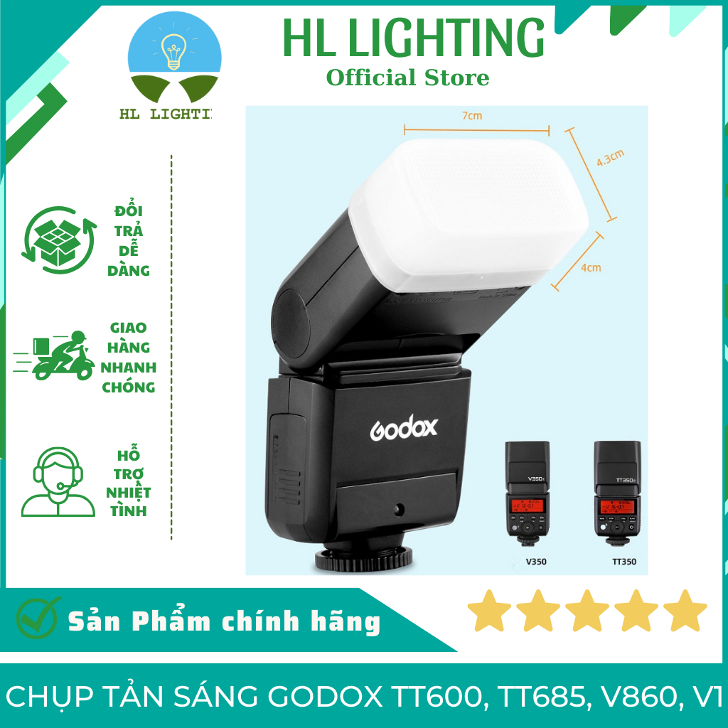 Chụp Tản Sáng Godox TT600, TT685, V860, V1 HL Lighting