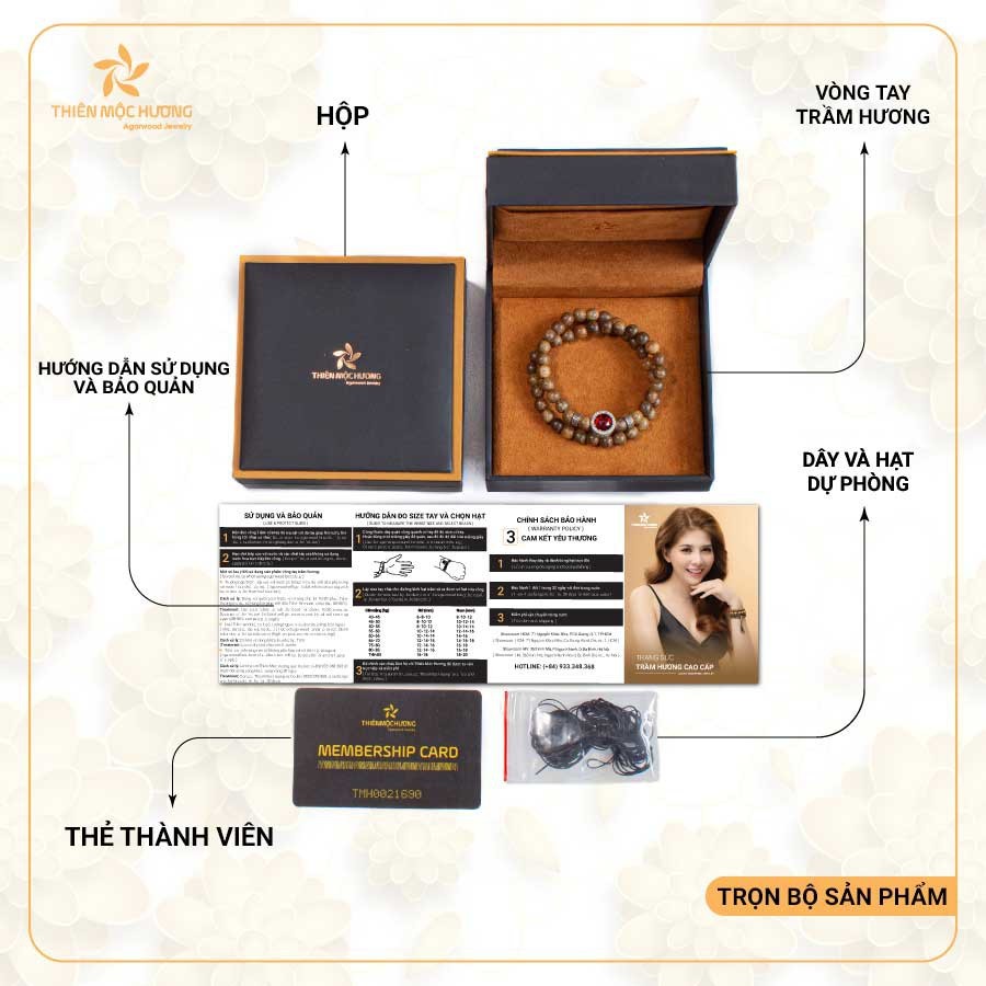 Vòng tay trầm hương 108 hạt Nguyện Ước tốc xí Việt NamTHIÊN MỘC HƯƠNG chuỗi hạt 12-14 năm tích trầm