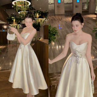 Đầm cúp ngực đính nơ eo