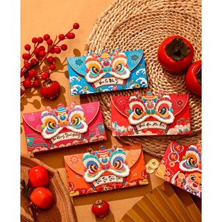 Bao lì xì đỏ , phong bì lì xì đầu kỳ lân 4 màu, lì xì tết, lì xì năm mới 2024