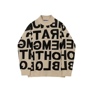 Áo Len Nam Nữ Cổ Tròn Hoạ Tiết Chữ Cái Form Rộng Chất Dày Dặn Mềm Mại Phong Cách Hàn Quốc Mới Nhất