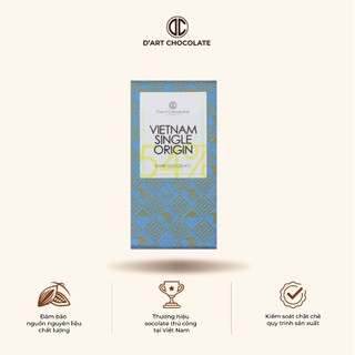 Thanh Socola Việt Nam Single Origin 54% Cacao D'art Chocolate - Dark Chocolate 80g