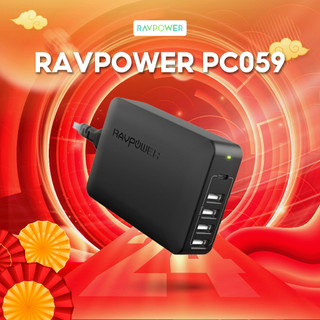 Bộ sạc ravpower rp-pc059 pd 60w 5 cổng sạc