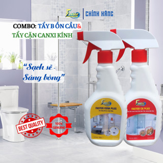 Combo Nước Tẩy Trắng Bồn Sứ, Gạch Men & Tẩy cặn cặn canxi kính nhà tắm Faster Plus 500ml