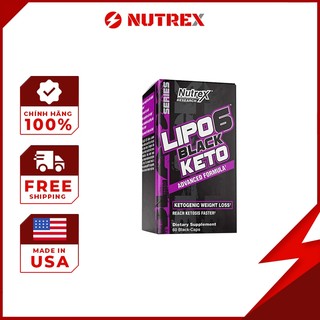 Hỗ Trợ Chuyển Hóa Mỡ Thành Năng Lượng Nutrex Lipo 6 Black Keto 60 Viên