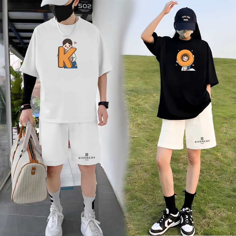 Áo Thun Đôi in chữ OK form unisex Full màu dễ phối đồ