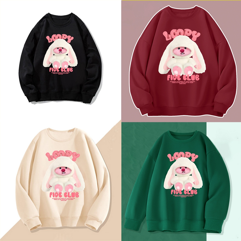 Áo Sweater Thỏ FIDE LOOPY unisex Nam nữ chất nỉ bông full màu
