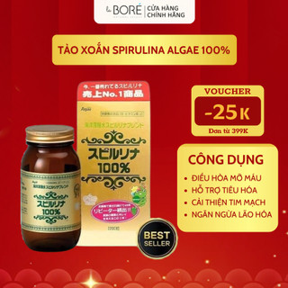 Tảo Xoắn Spirulina Algae Nhật Bản 2200 viên, giảm mỡ máu, hỗ trợ tiêu hóa, ngăn ngừa lão hóa