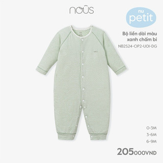 Bộ quần áo liền thân Nous chấm bi không tất bodysuit không tất chất liệu Nu Petit mềm mại ( size 0 - 9 tháng tuổi)