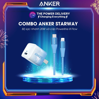 Bộ sạc nhanh anker powerport nano 20w a2633 + cáp powerline iii flow a8662