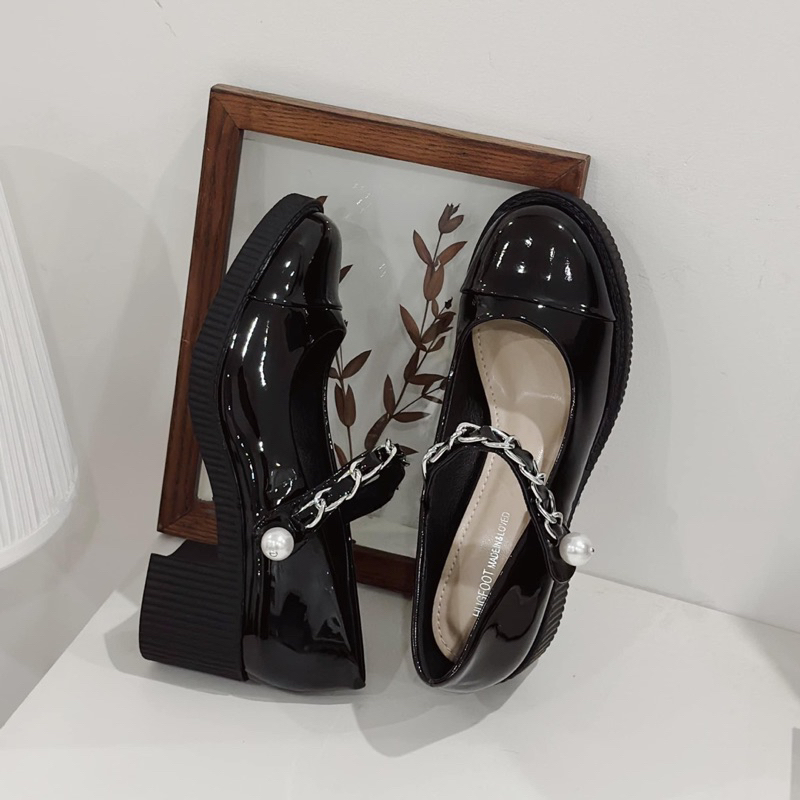 Giày Tiểu thư Mary jane Hàng Loại 1 Fullbox quai ngang ngọc đế cao 5-6p Phong cách Hàn Quốc đi lên chân siêu êm