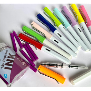  Bút máy bút mực xoá được ngòi kim tinh nét nhỏ T08 + 1 ống mực cho học sinh 