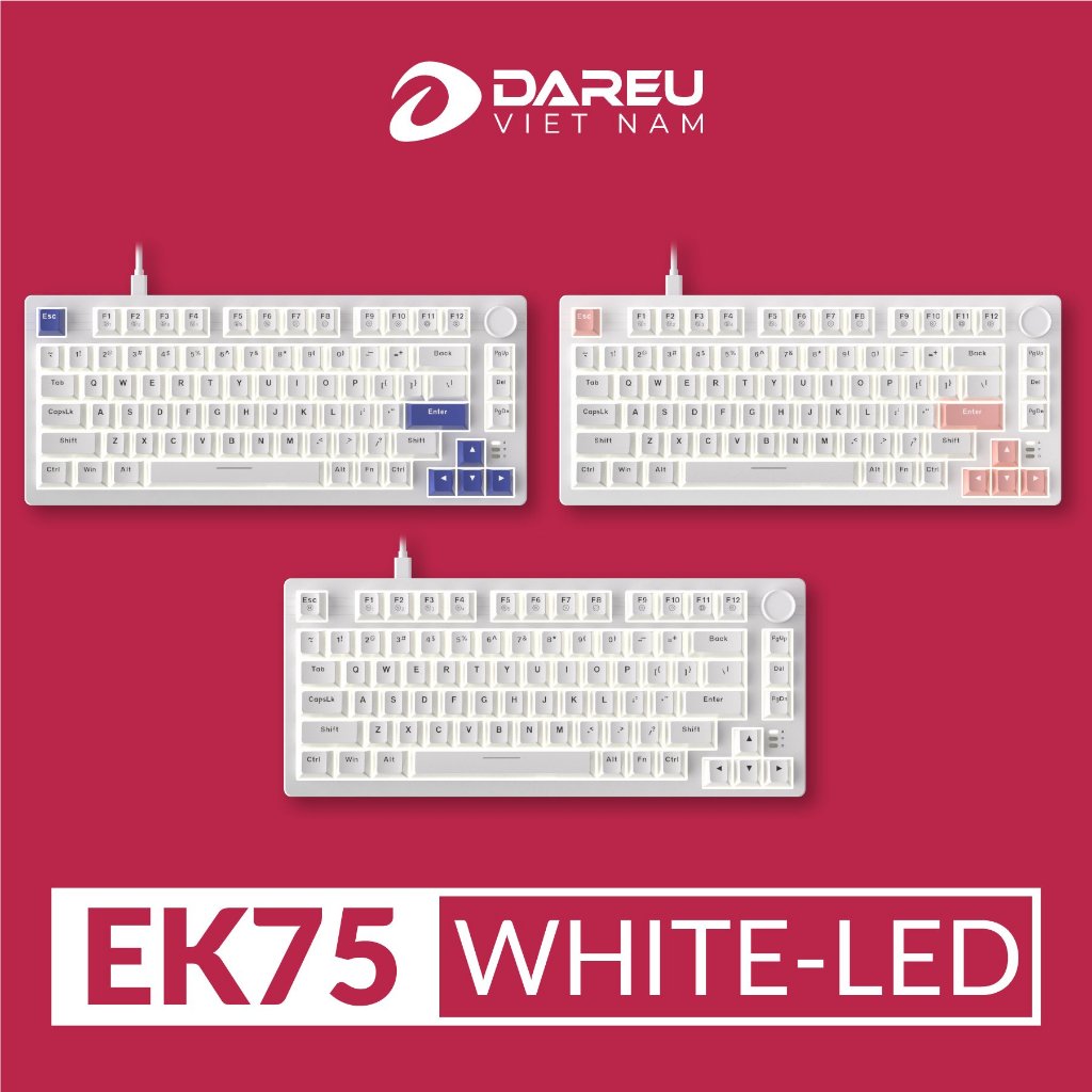 Bàn phím cơ DareU EK75 White / Black ( Switch Dream ,FireFly) | BigBuy360 - bigbuy360.vn