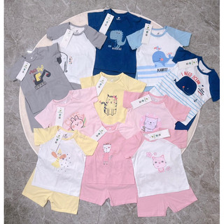 Bộ Cộc tay cotton Raglan Bé Trai, gái Lullaby 2024 (Sz 9m-4y) NH870R