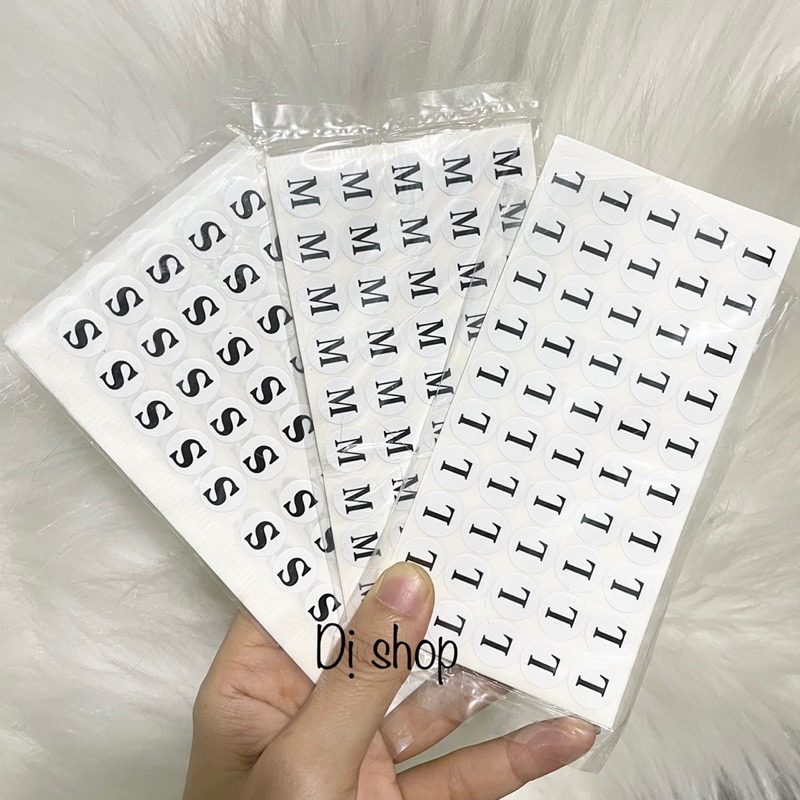 500 miếng dán nhãn size ( decal nhãn size dán) 1 tép 10 xấp ( 1 xấp 50 miếng)