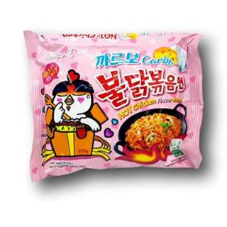   Gói Lẻ - Hồng  Mì Khô Gà Cay Kem Phô Mai Carbonara SamYang Hàn Quốc Hot Chicken Ramen Carbonara Flavor 130g 