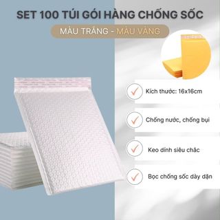 Set 100Túi Bóng Khí Gói Hàng Kích Thước 12x18- Túi Gói Hàng Hà Đông Bản