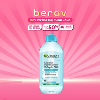 Nước Tẩy Trang Garnier Cho Da Dầu Mụn Salicylic BHA Micellar 400ml - Nắp Xanh