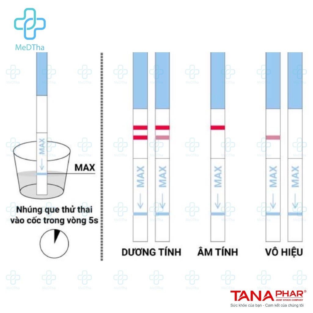 Que Thử Thai Amestick TANAPHAR Dụng Cụ Phát Hiện Thai Sớm 2 Vạch Chính Xác