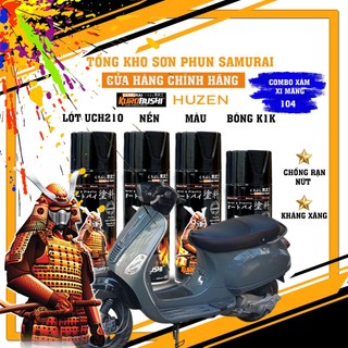 Combo màu xám xi măng 104 SAMURAI cực đẹp chống rạn nứt kháng xăng công thức nhật bản 4 chai