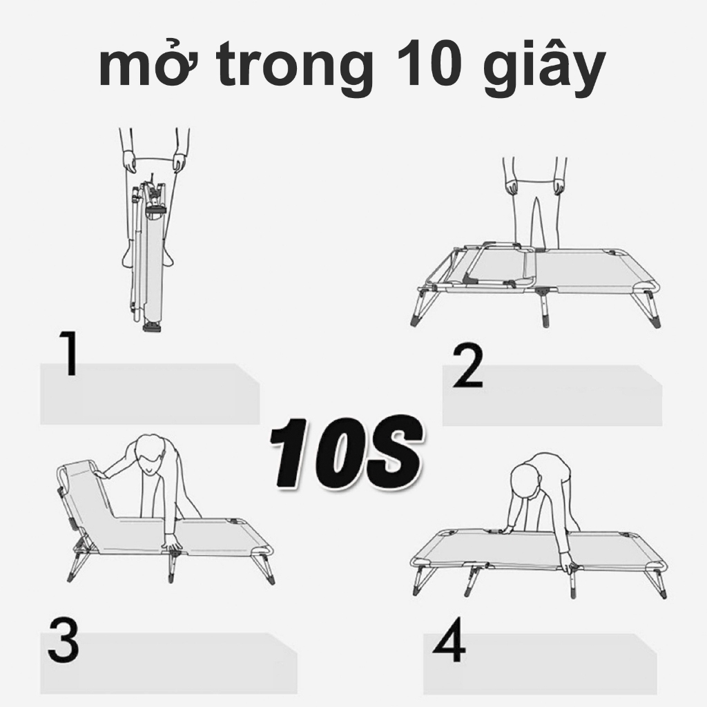 SUNNY BIERE Giường xếp gấp gọn Một người Gấp Ghế thư giãn để cắm trại Văn phòng Nghỉ trưa Khẩn cấp Ngoài trời | BigBuy360 - bigbuy360.vn