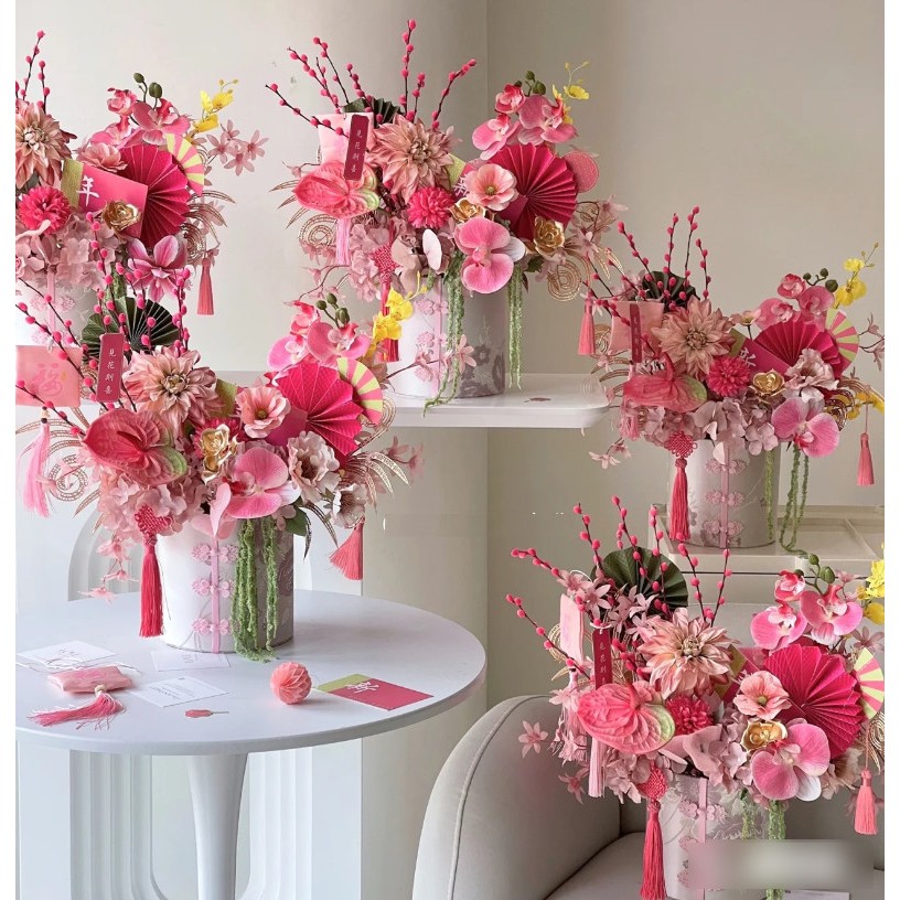 BST Cành Hoa Hồng, Hoa Trang Trí Handmade Decor Trang Trí Phòng Tiệc Cưới