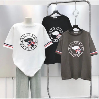 Áo thun tay lỡ in 5D Nam Nữ đều mặc được, Áo phông dáng dài rộng Korean chất cotton dày dặn