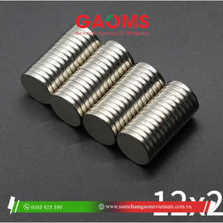 COMBO 3  VIÊN -  Nam châm viên tròn mỏng phi 12 dày 2mm mạ niken