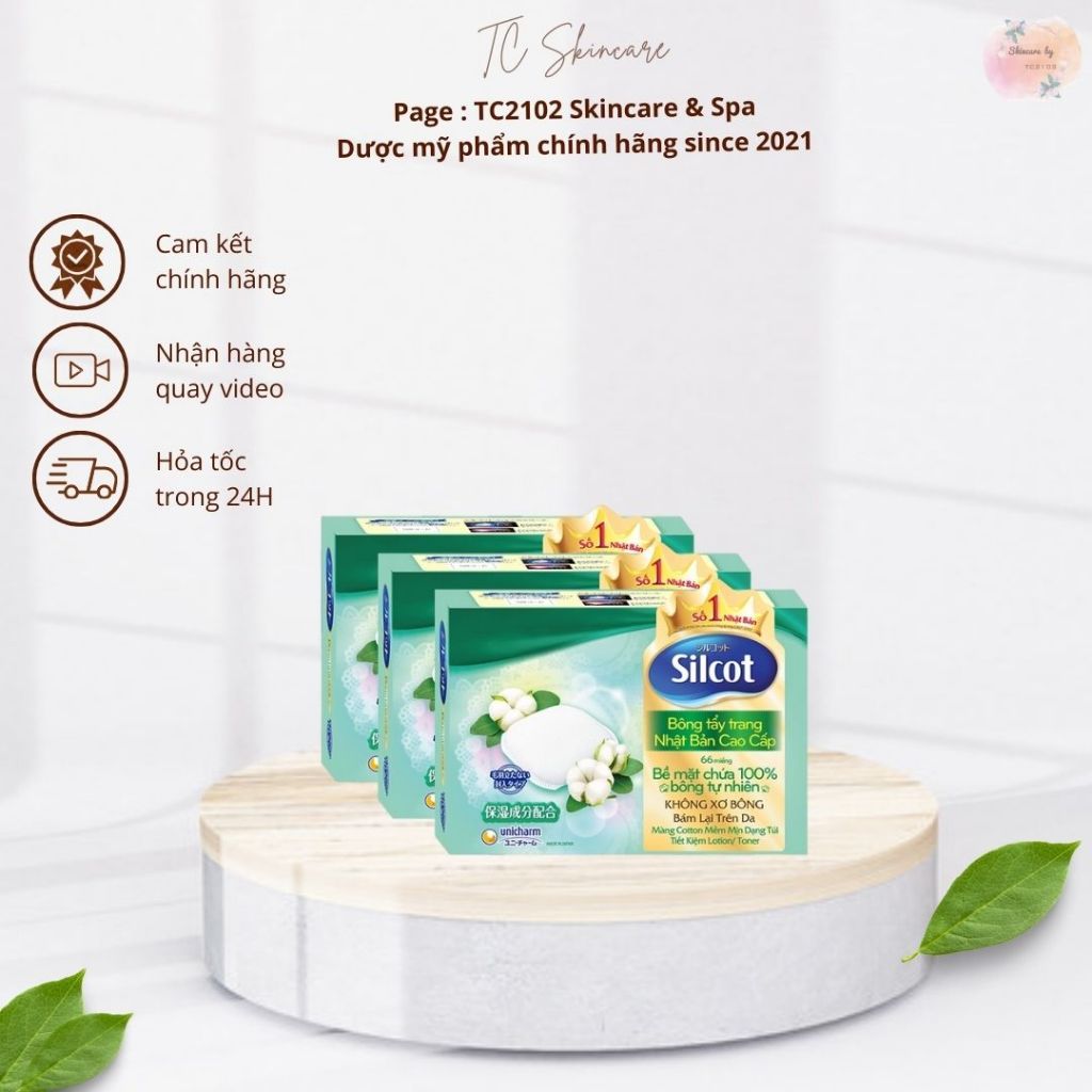 Bông Tẩy Trang Cao Cấp Silcot Premium 66 Miếng