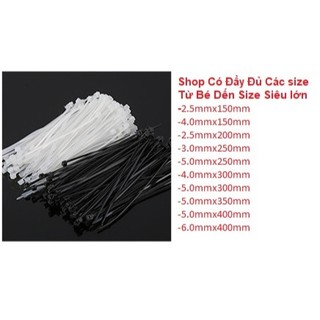Dây rút nhựa nhiều kích cỡ màu trắng 10-15-20-25-30-35-40cm