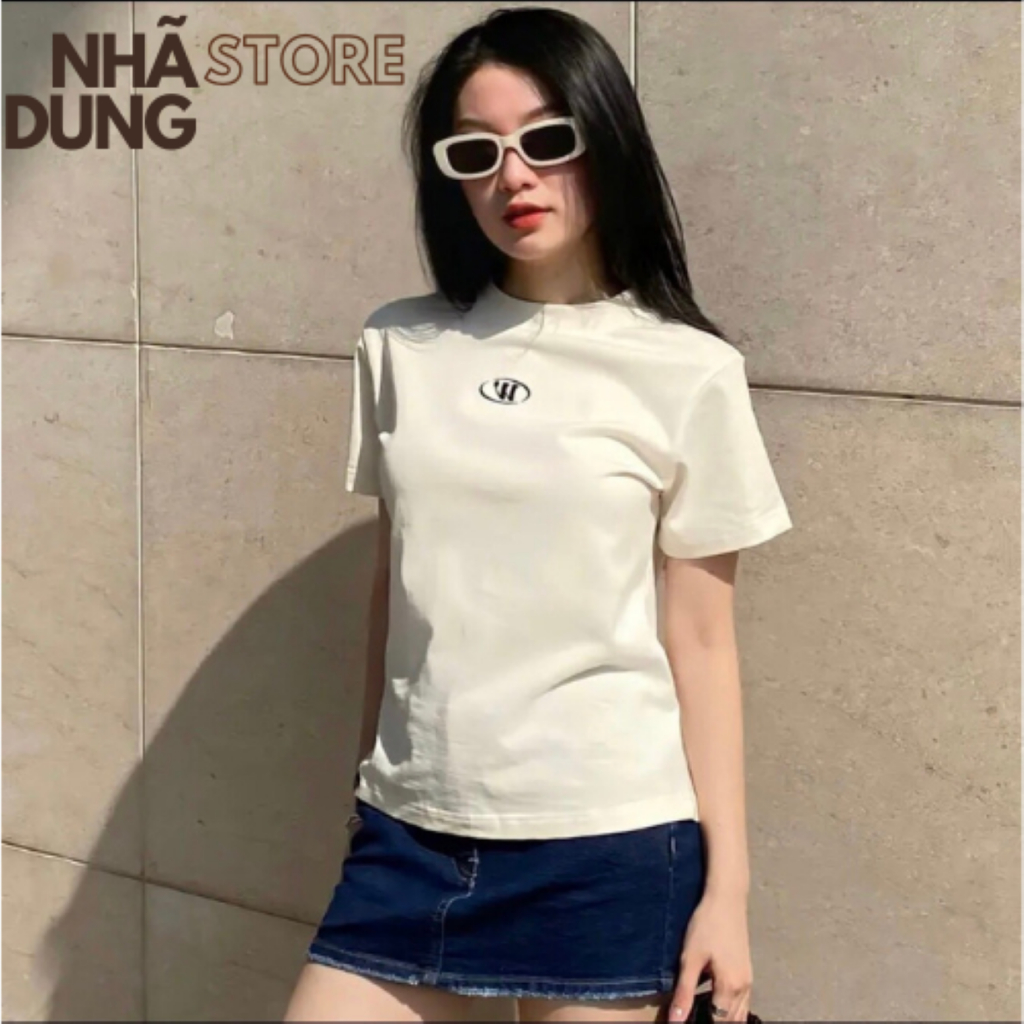Áo baby tee cổ tròn in chữ W co dãn 4 chiều thoáng mát mềm mịn Nhã Dung Store