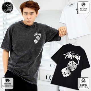 Áo Thun Tay Lỡ STUSSY Xí Ngầu Đen Trắng Local Brand Cotton 100% form rộng nam nữ Unisex (AT7020L - Full Box)