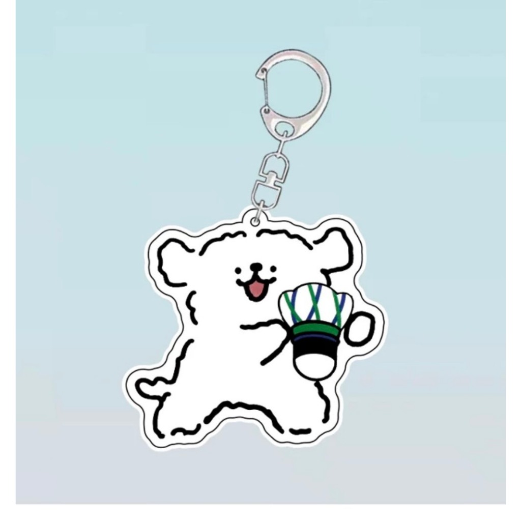 Móc khóa cầu lông hình mèo con chơi cầu cưc kì dễ thương , siêu cute