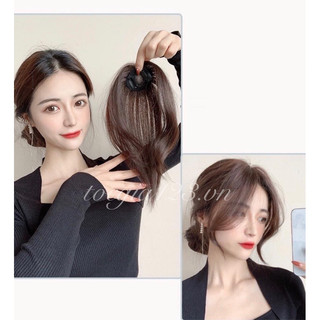123WIGS - Tóc giả mái kẹp 3D / Mái cột phủ đỉnh TÓC THẬT 100% SMTT1003 (Nhuộm màu được)