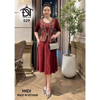 Đầm dạ hội trung niên chất liệu thun nhũ co giãn cực tốt.  cho mẹ dự tiệc sang trọng bigsize 75KG M529