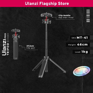 Ulanzi mt-41 travel tripod cho điện thoại / máy ảnh mirroless / máy ảnh dslr chính hãng