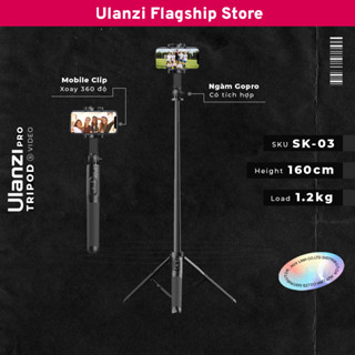 Ulanzi SK-03 Tripod kiêm gậy Selfie kèm Remote Bluetooth dùng cho điện thoại tiện lợi