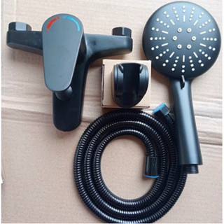 Bộ củ sen tắm nóng lạnh inox 304 Thân Đúc phủ Nano Đen, củ sen nóng lạnh màu đen to và nặng.