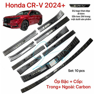 Ốp Nẹp bước chân Chống trầy cốp Ốp bậc cửa xe Honda CRV 2024 2025 Carbon cao cấp 2026
