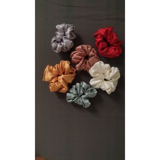 Dây buộc tóc vải scrunchies size vừa đơn sắc basic sang trọng vải dày