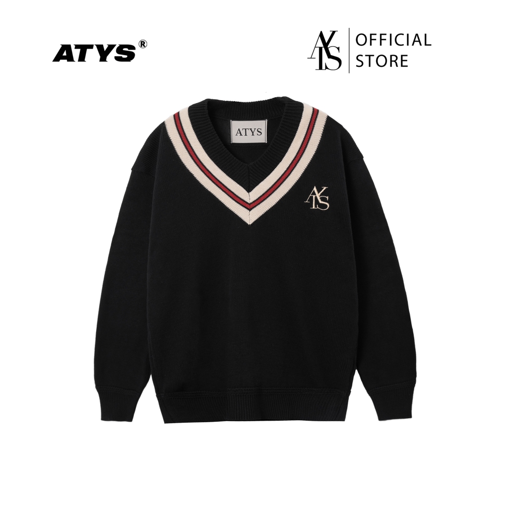 𝐀𝐓𝐘𝐒® 𝐀𝐓𝐘𝐒 𝐕-𝐍𝐄𝐂𝐊 𝐊𝐍𝐈𝐓 𝐖𝐎𝐎𝐋 𝐒𝐖𝐄𝐀𝐓𝐄𝐑 (NAVY)