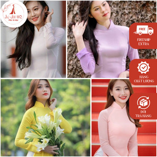 Áo dài trơn nhiều màu dành cho nữ thiết kế cổ điển chất liệu lụa mỹ - Xưởng may Áo dài HQ - AD26