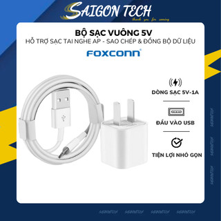Bộ Củ Cáp Sạc 5W 5V-1A USB L Chuẩn Dòng Dùng Cho Điện Thoại Và Tai nghe Bluetooth