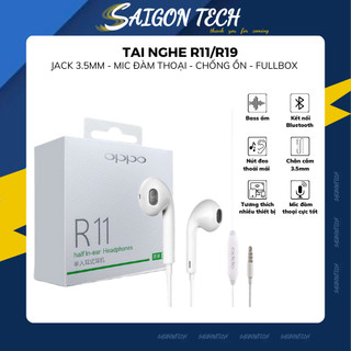 Tai Nghe Điện Thoại OPPO Cổng 3.5mm Có Mic Thoại  Âm Hay Bass Ấm - Hàng Fullbox Freeship Bảo Hành 12 Tháng