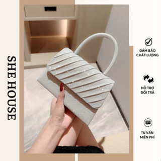 Túi cầm tay kim sa bling trắng đi tiệc và đi chơi đẹp