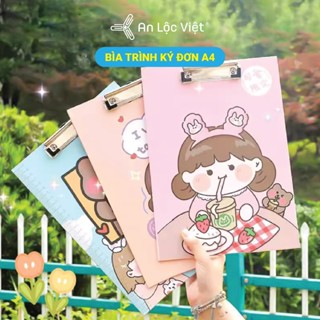 [HÀNG MỚI CỰC HOT] Bìa Trình Ký A4, bìa kẹp hồ sơ tài liệu nhiều màu sắc dễ thương cute, kẹp inox siêu chắc chắn