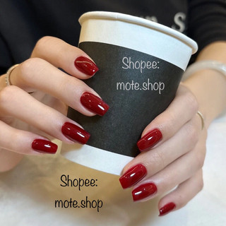 Nailbox tay sơn trơn tone đỏ đô và đỏ tươi -