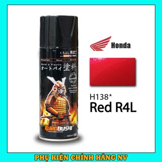 Sơn Samurai H138 Màu đỏ R4L chính hãng, sơn xe máy đỏ 400ml kháng xăng, chống nứt nẻ tiện dụng